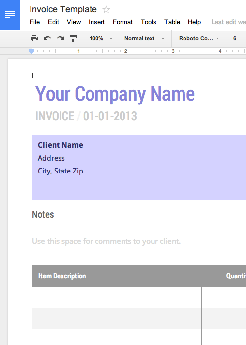 Detail Invoice Template Google Docs Nomer 15