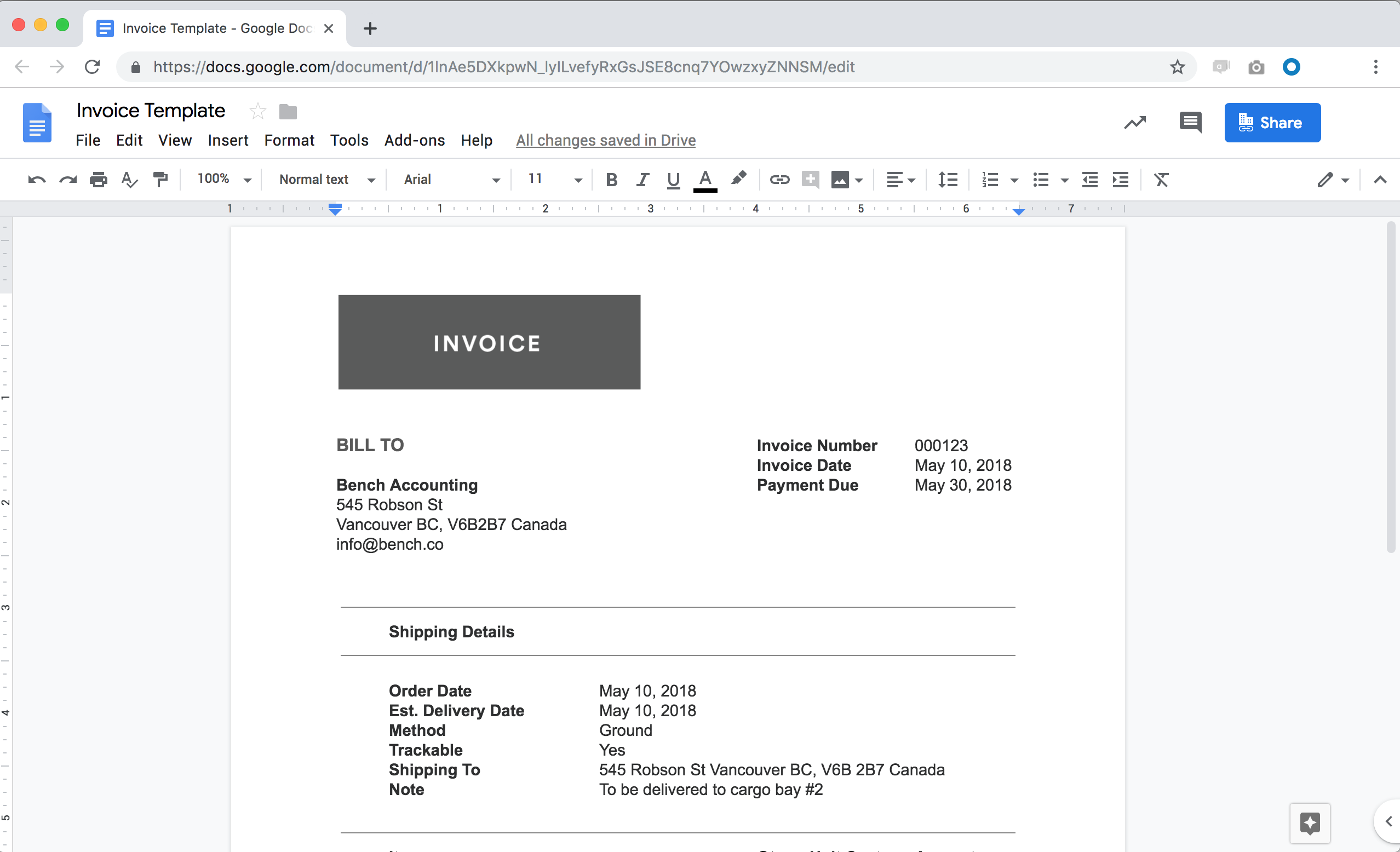 Detail Invoice Template Google Docs Nomer 17