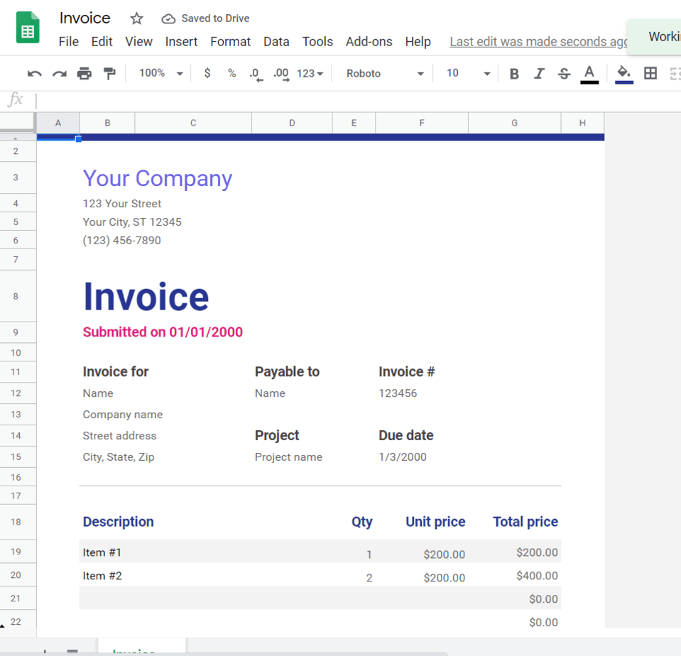 Detail Invoice Template Google Docs Nomer 30