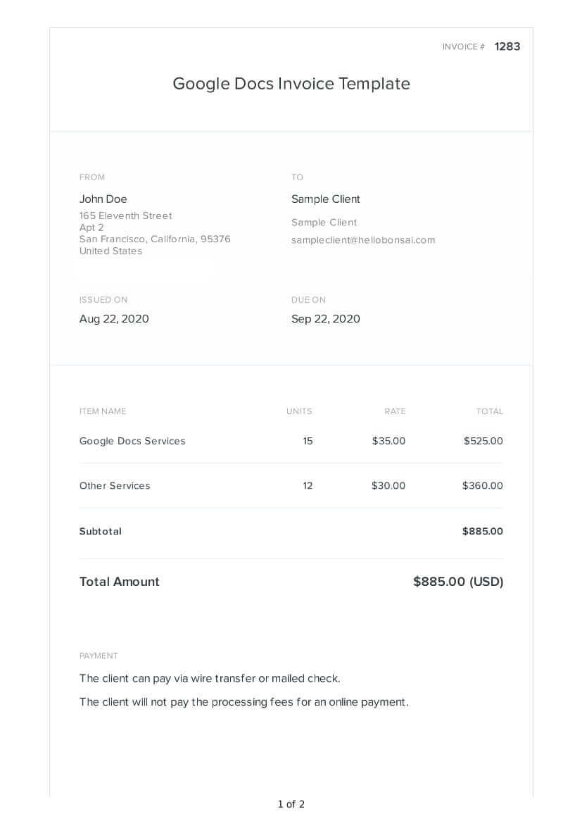 Detail Invoice Template Google Docs Nomer 37