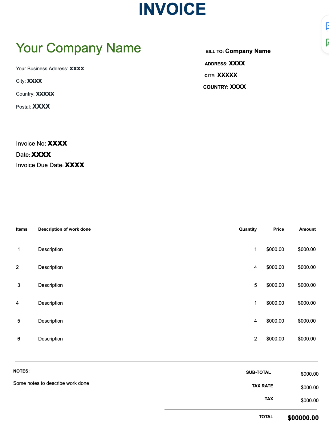 Detail Invoice Template Google Docs Nomer 38