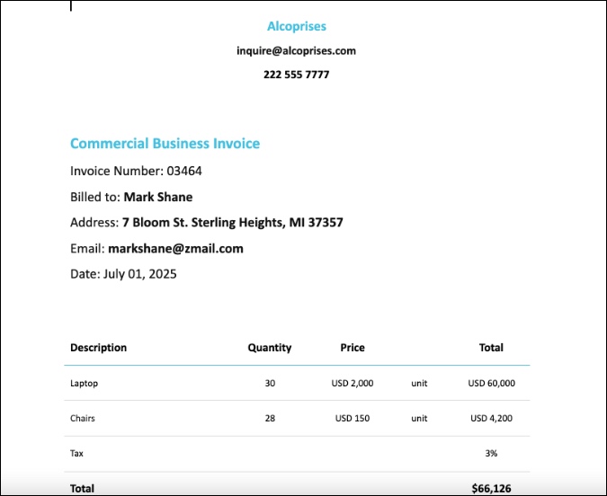 Detail Invoice Template Google Docs Nomer 42