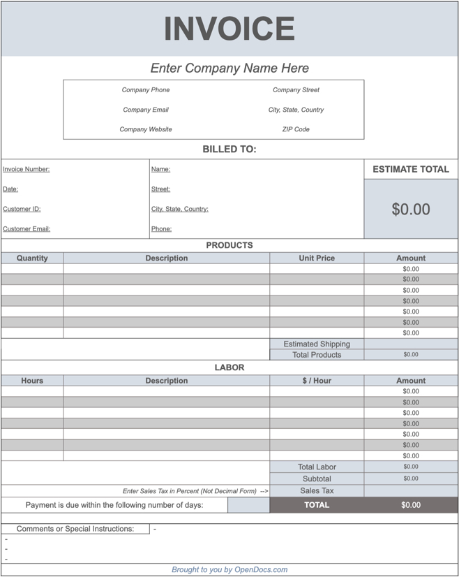 Detail Invoice Template Google Docs Nomer 45