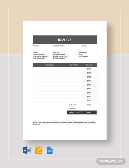 Detail Invoice Template Google Docs Nomer 48