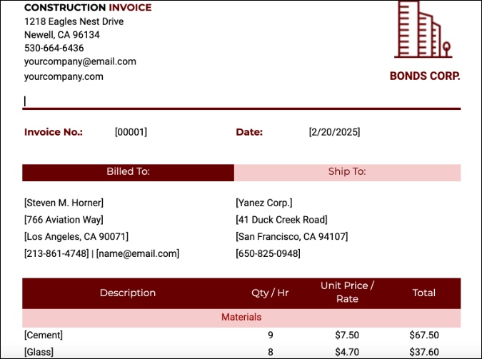 Detail Invoice Template Google Docs Nomer 53
