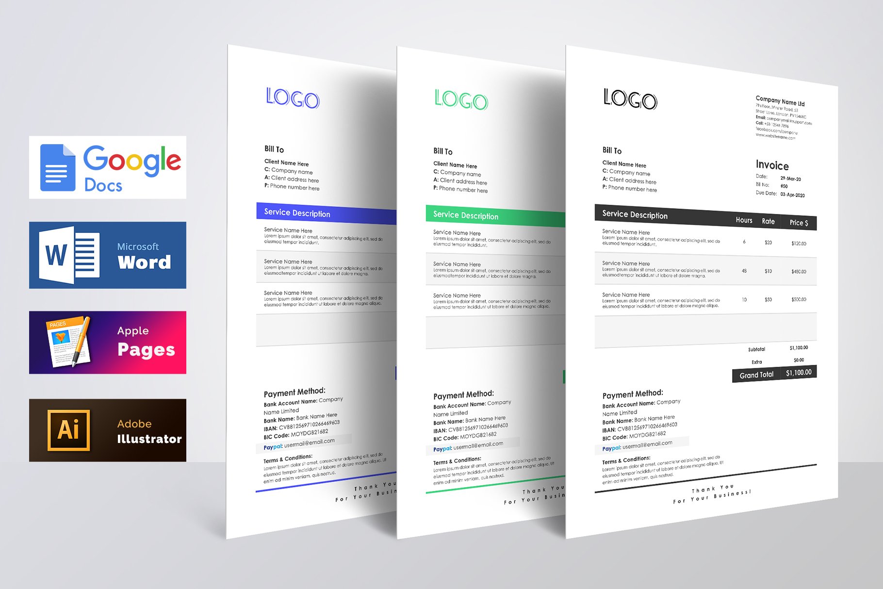 Detail Invoice Template Google Docs Nomer 57