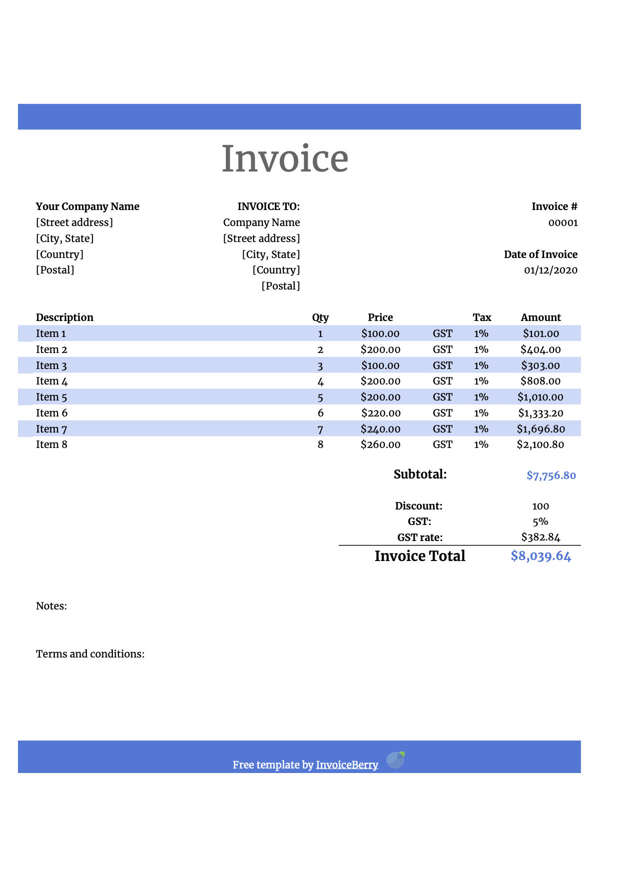 Detail Invoice Template Google Docs Nomer 8