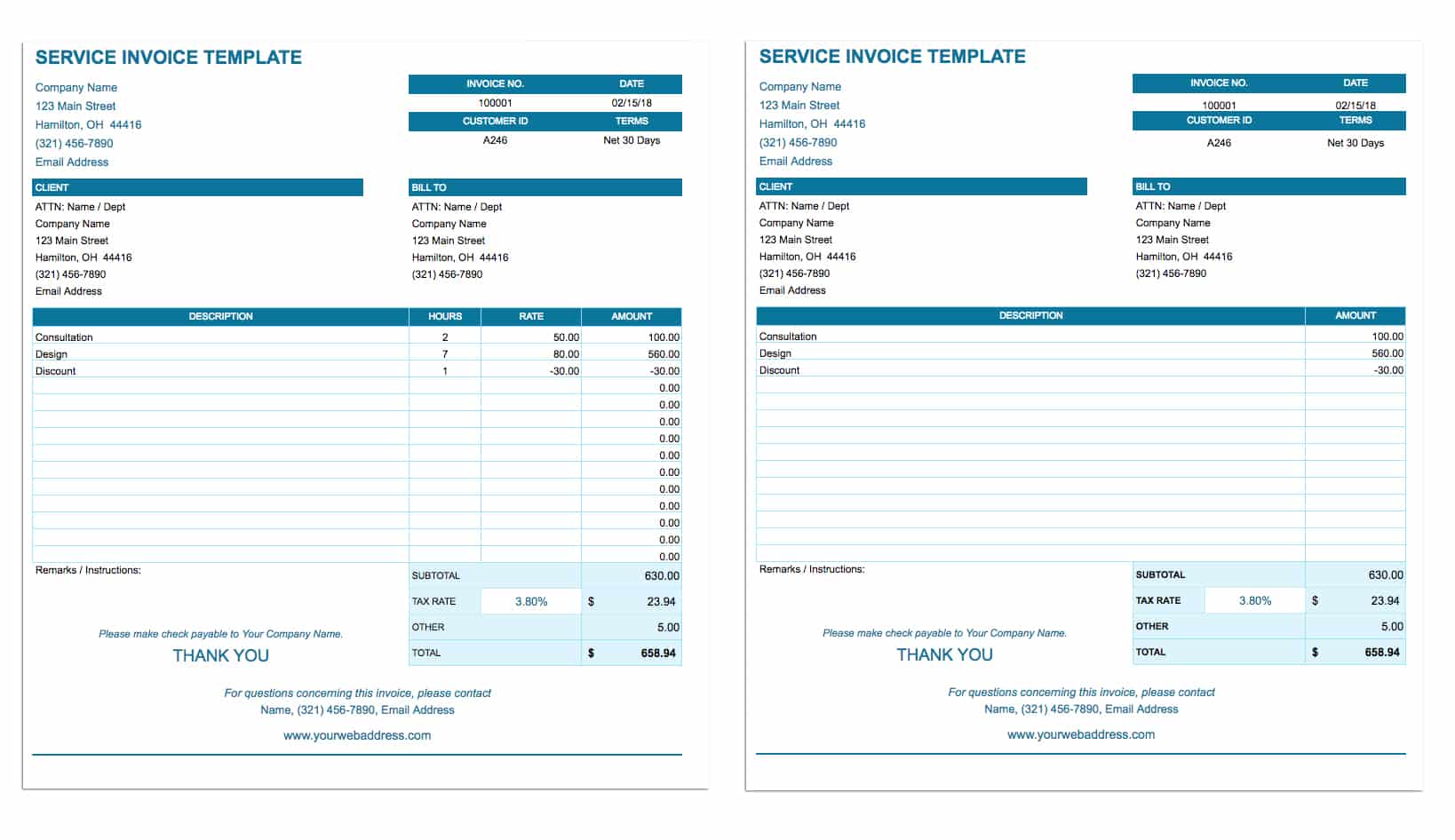 Detail Invoice Template Google Docs Nomer 10