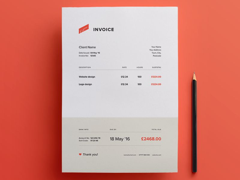 Detail Invoice Template Html With Css Free Download Nomer 15
