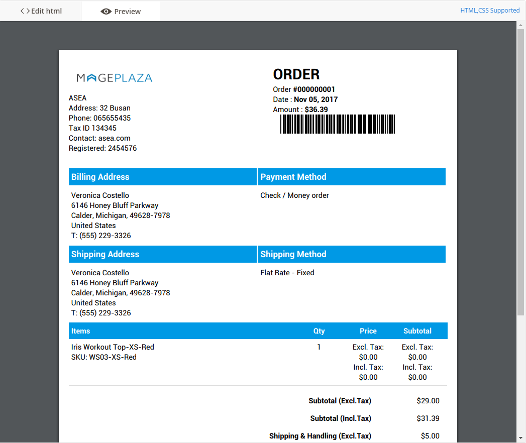 Detail Invoice Template Html With Css Free Download Nomer 26