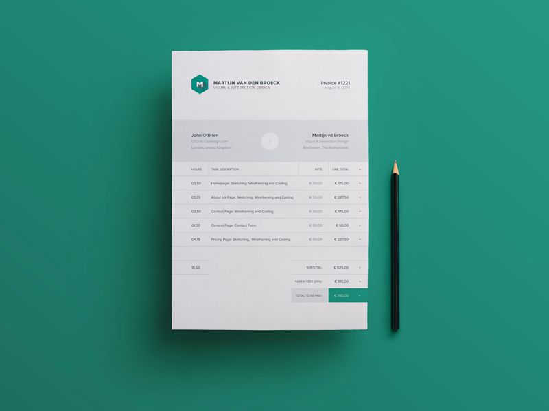 Detail Invoice Template Html With Css Free Download Nomer 5