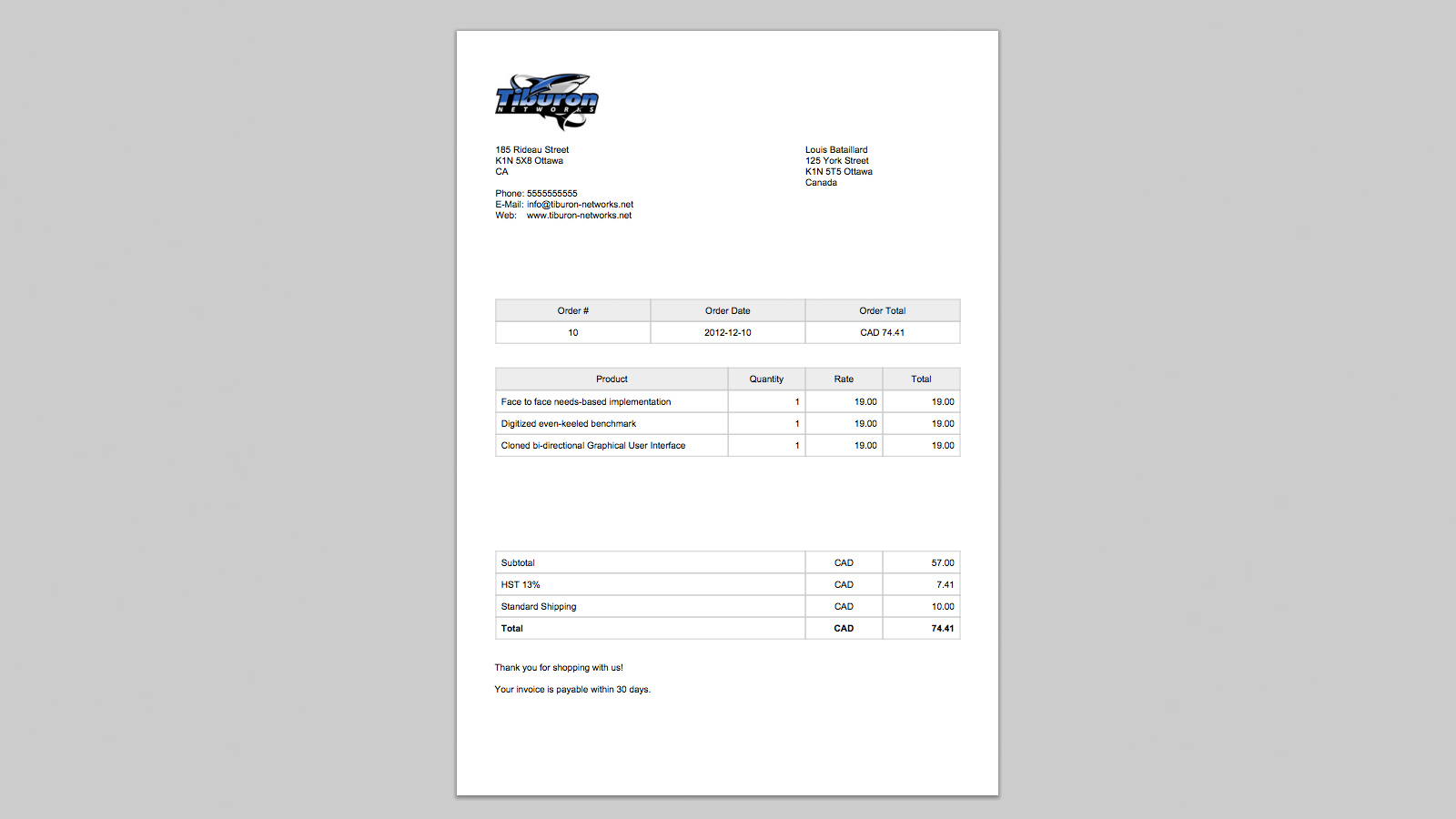 Detail Invoice Template Html With Css Free Download Nomer 44