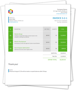 Detail Invoice Template Html With Css Free Download Nomer 9