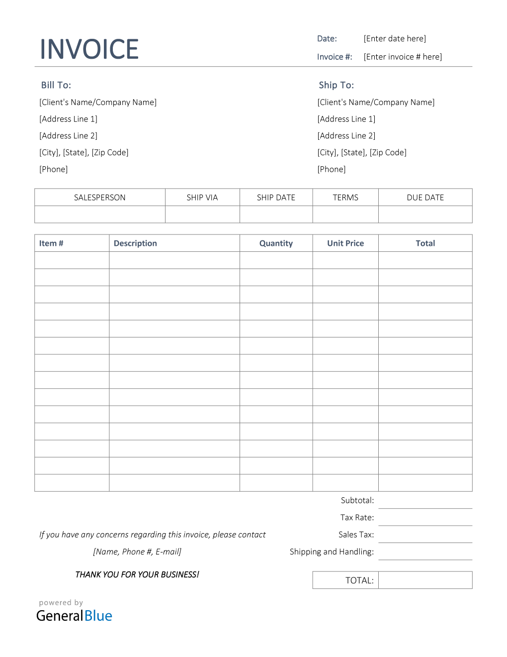 Detail Invoice Template Word Nomer 18