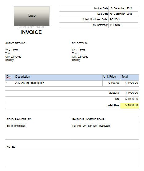 Detail Invoice Template Word Nomer 20