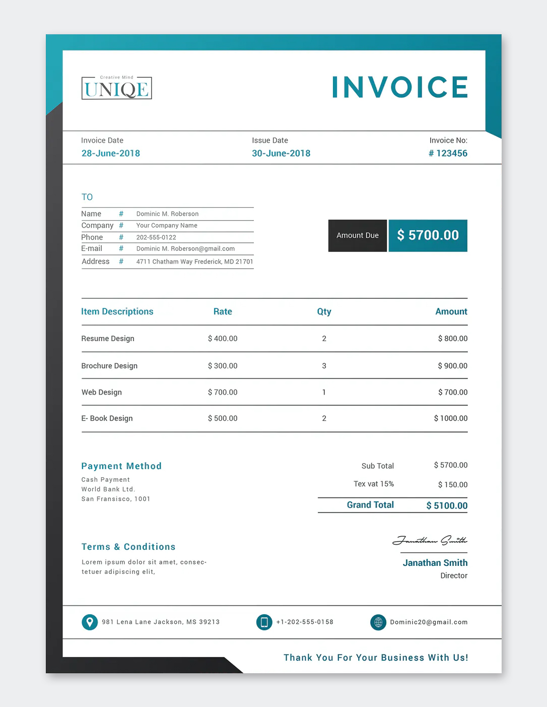 Detail Invoice Template Word Nomer 21