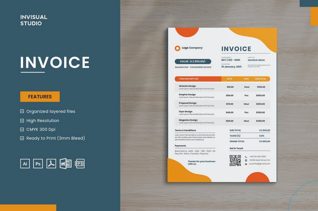 Detail Invoice Template Word Nomer 26