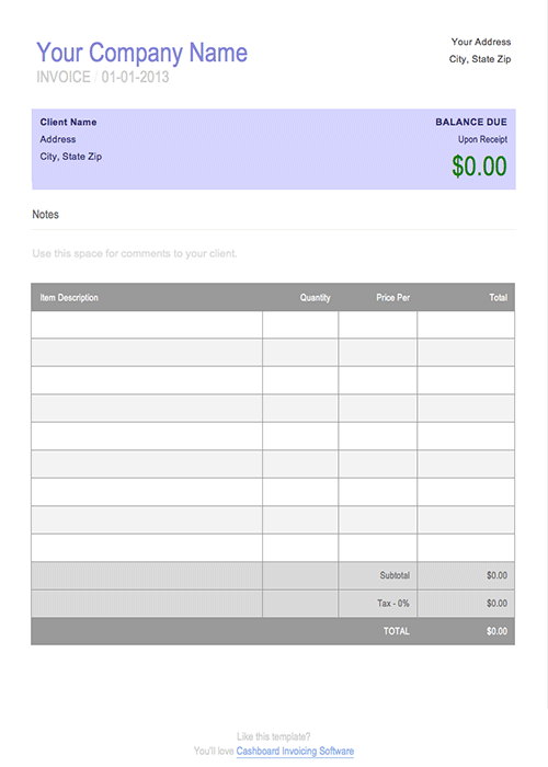 Detail Invoice Template Word Nomer 30