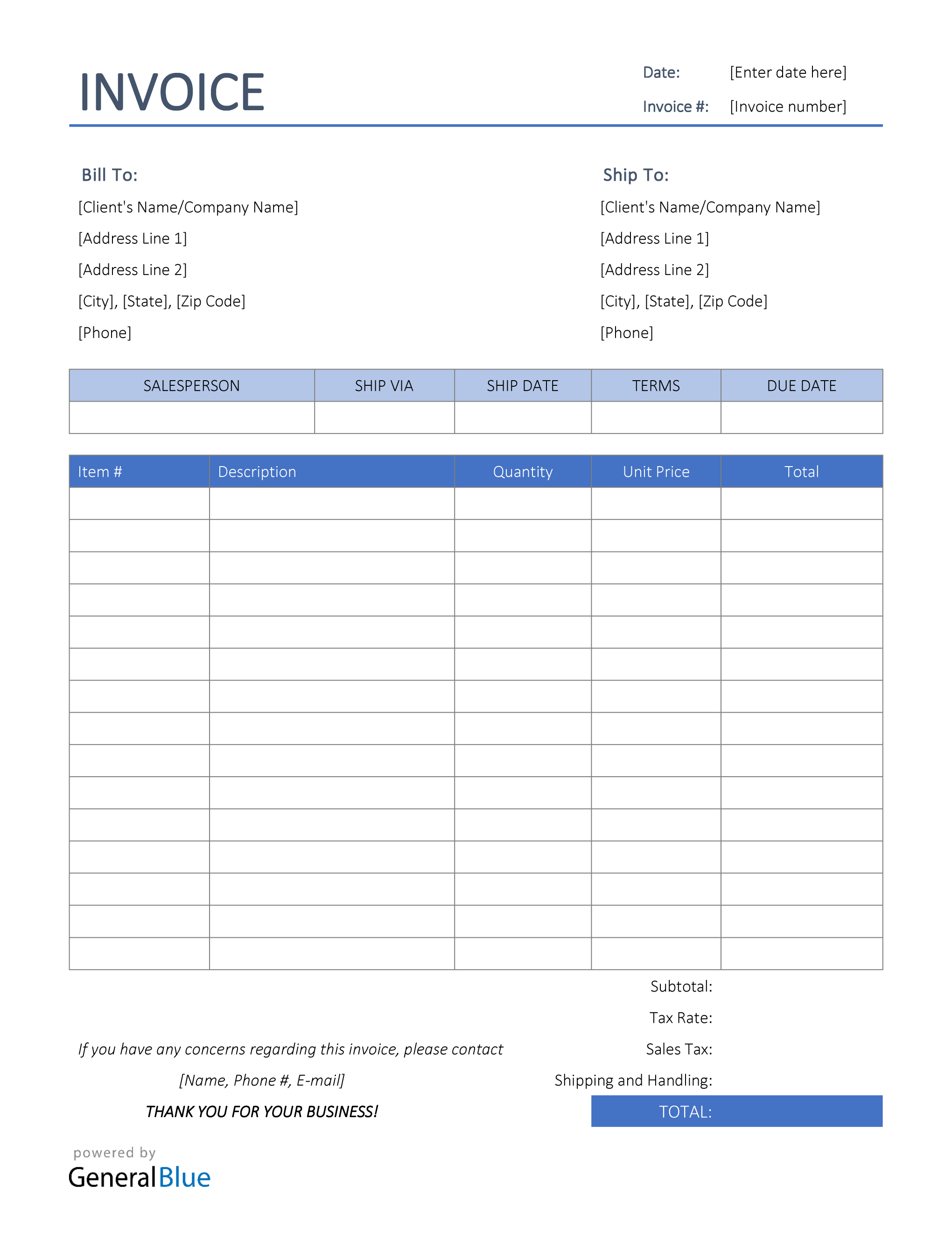 Detail Invoice Template Word Nomer 33