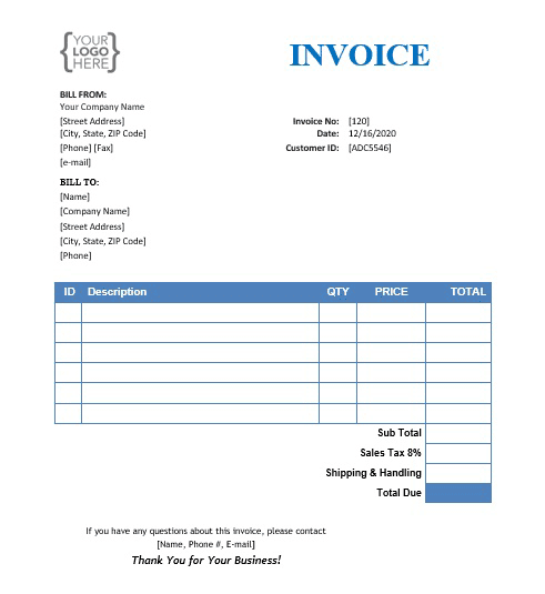 Detail Invoice Template Word Nomer 35