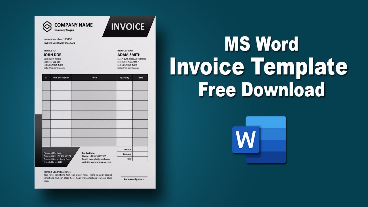 Detail Invoice Template Word Nomer 39