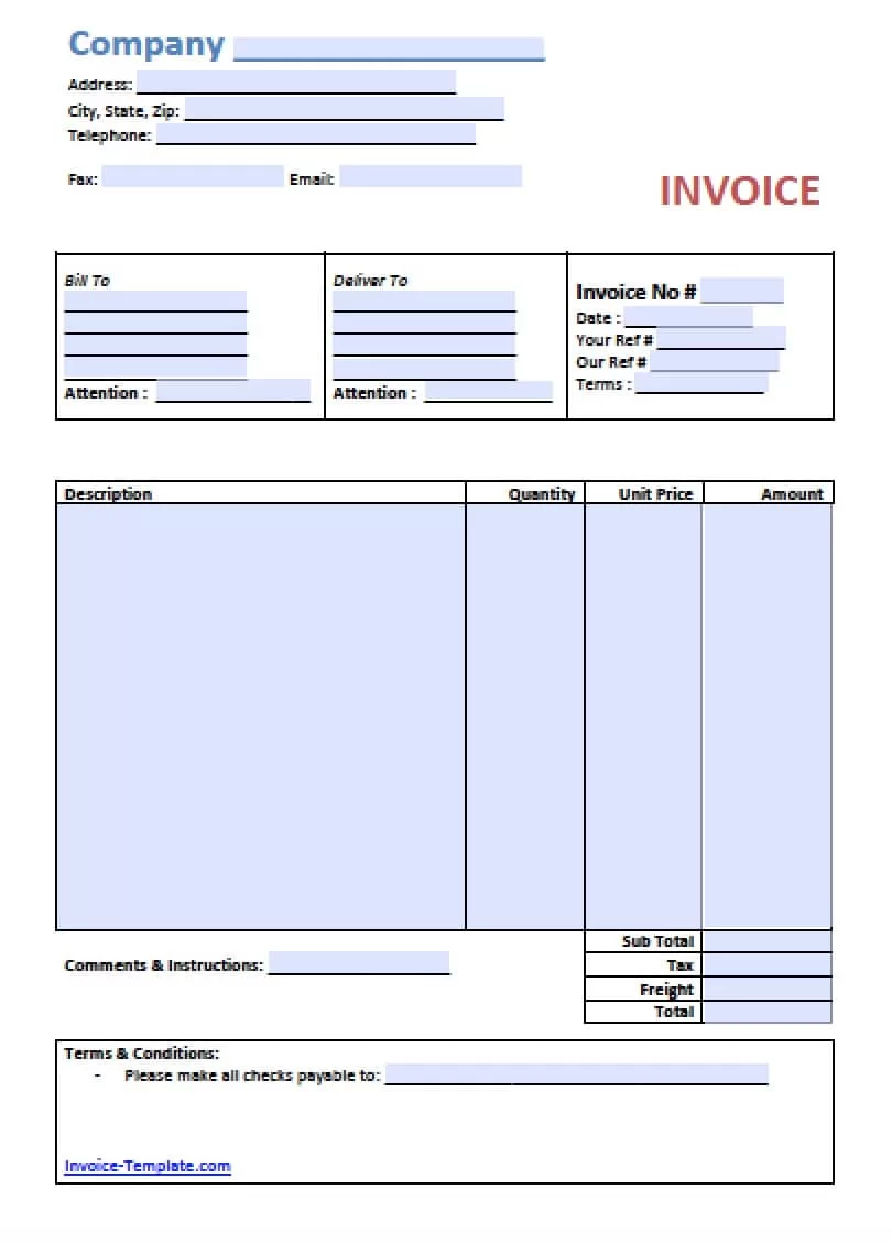 Detail Invoice Template Word Nomer 45