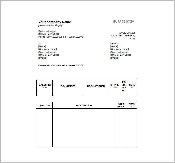 Detail Invoice Template Word Nomer 47