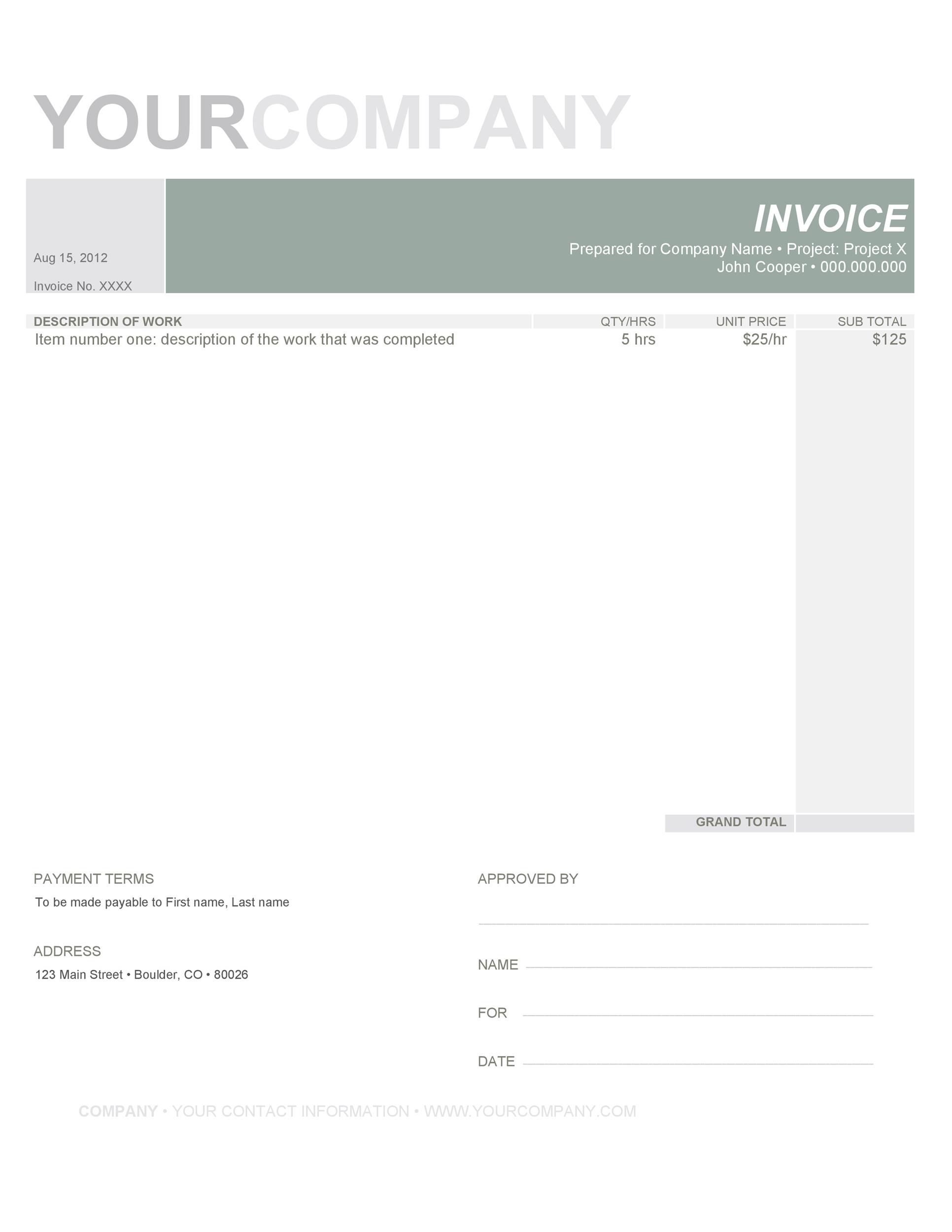 Detail Invoice Template Word Nomer 48