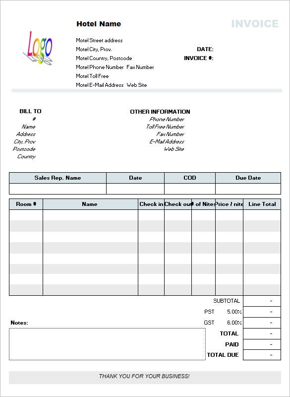 Detail Invoice Template Word Download Nomer 33