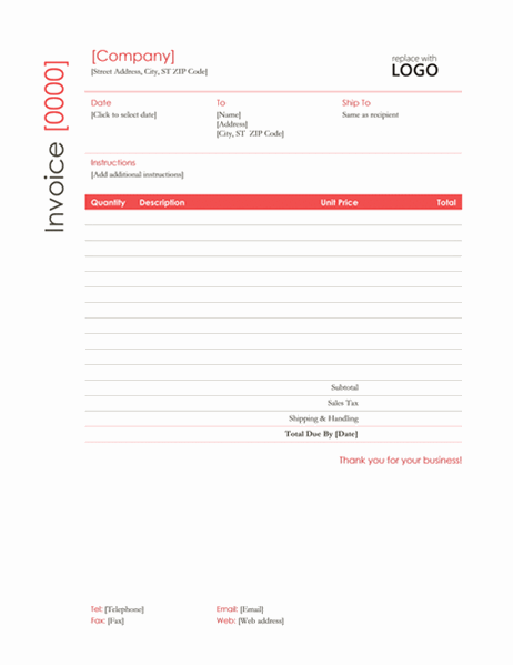 Detail Invoice Template Word Download Nomer 51