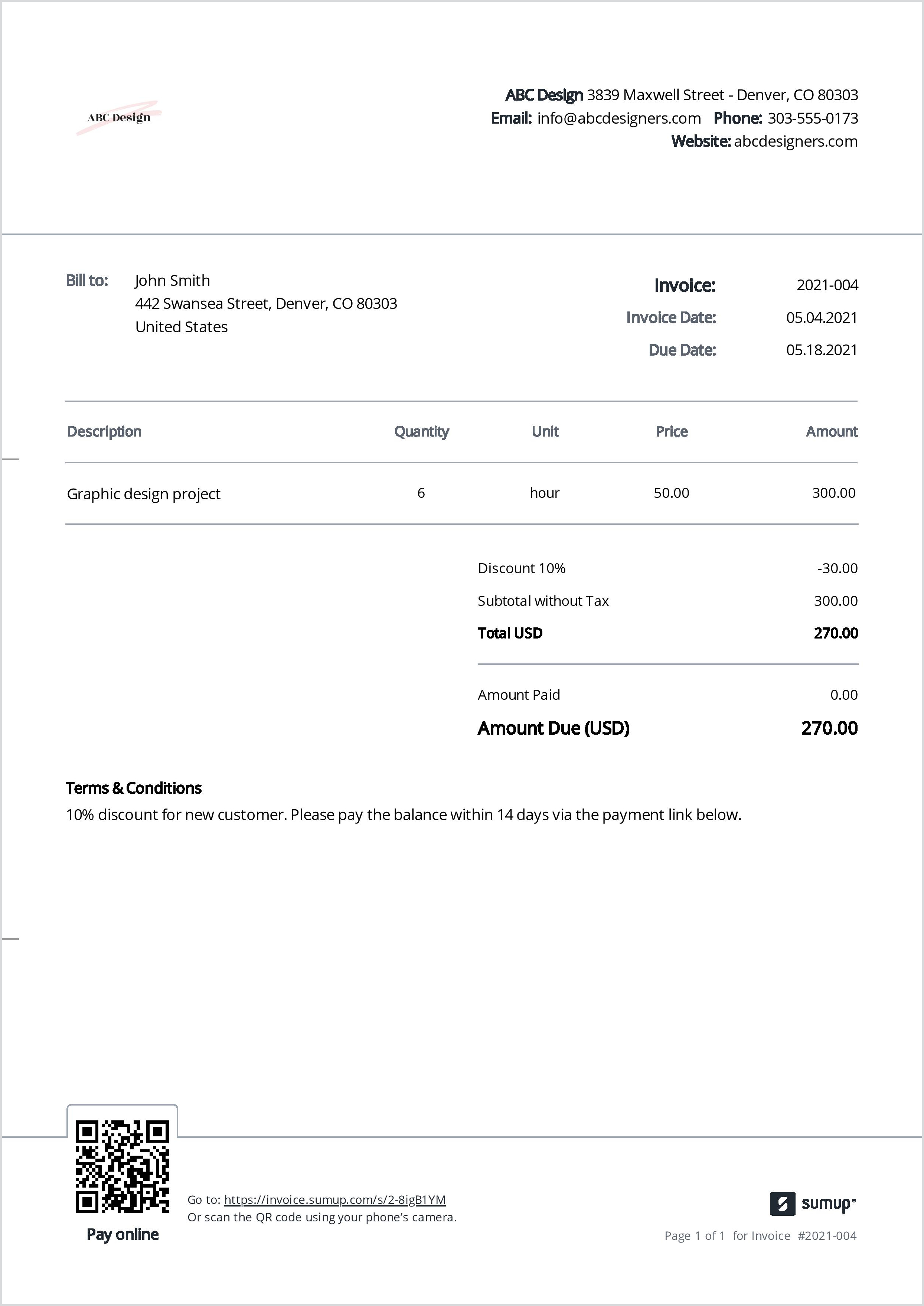Detail Invoice With Discount Template Nomer 3