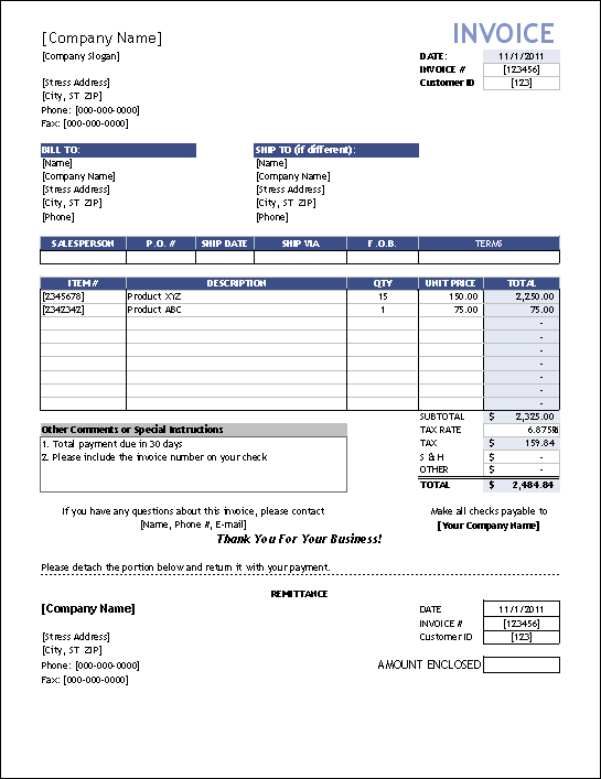 Detail Invoice With Discount Template Nomer 22