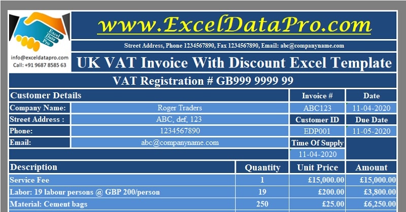 Detail Invoice With Discount Template Nomer 27