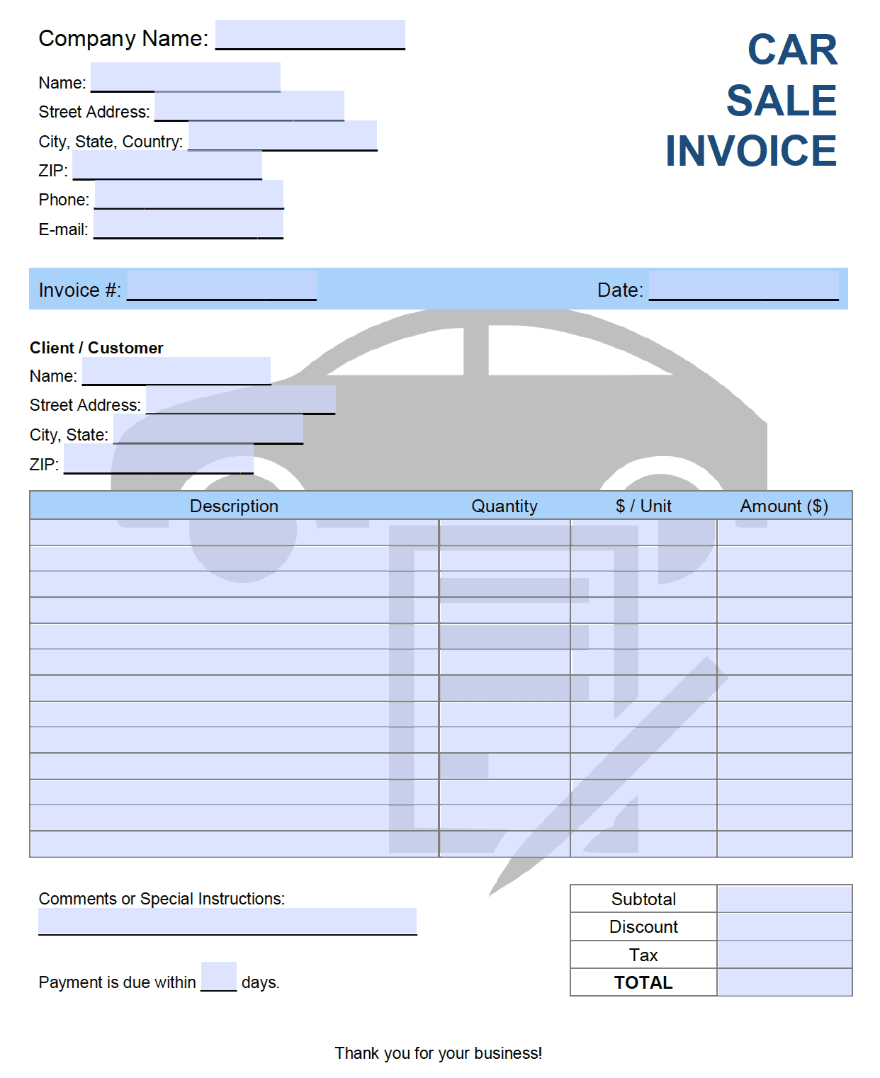 Detail Invoice With Discount Template Nomer 38