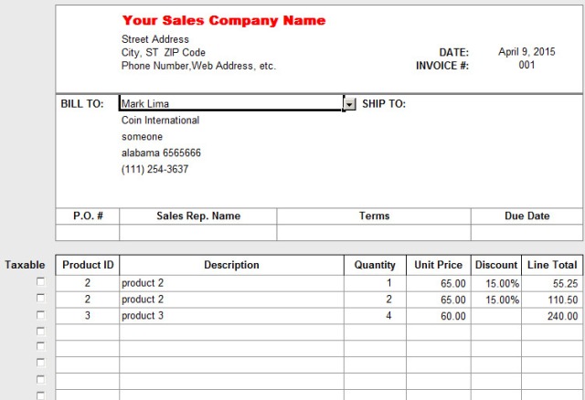 Detail Invoice With Discount Template Nomer 5
