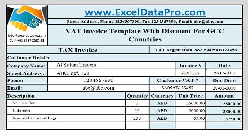 Detail Invoice With Discount Template Nomer 6