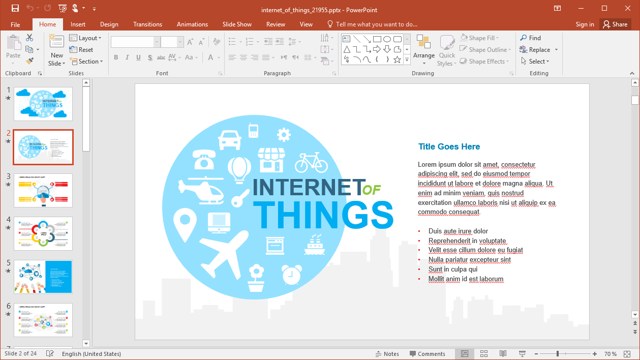 Detail Iot Powerpoint Template Nomer 2