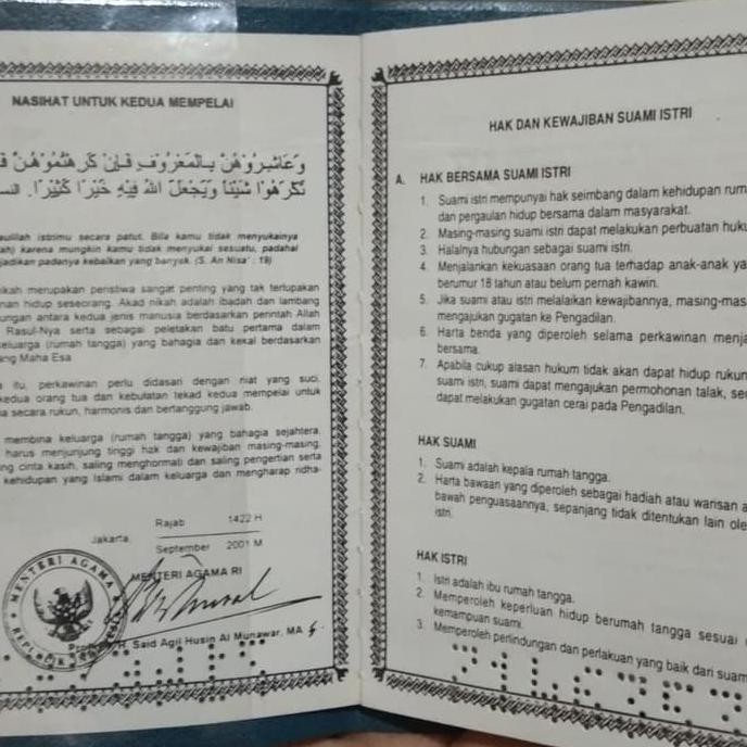 Detail Isi Buku Nikah Suami Nomer 2