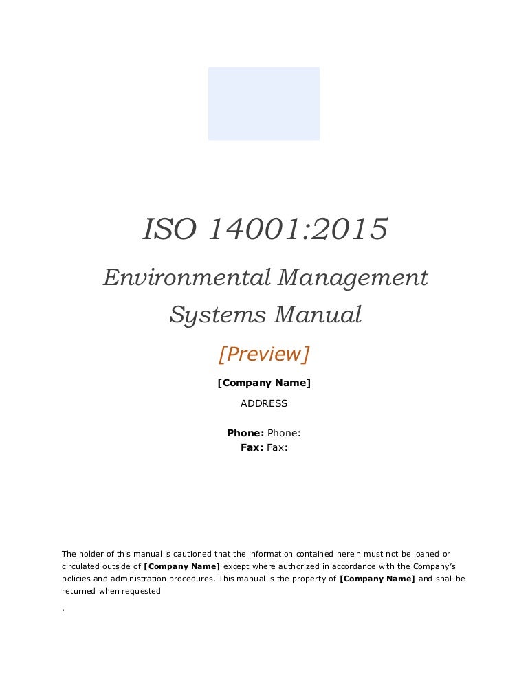 Detail Iso 14001 2015 Manual Template Nomer 4