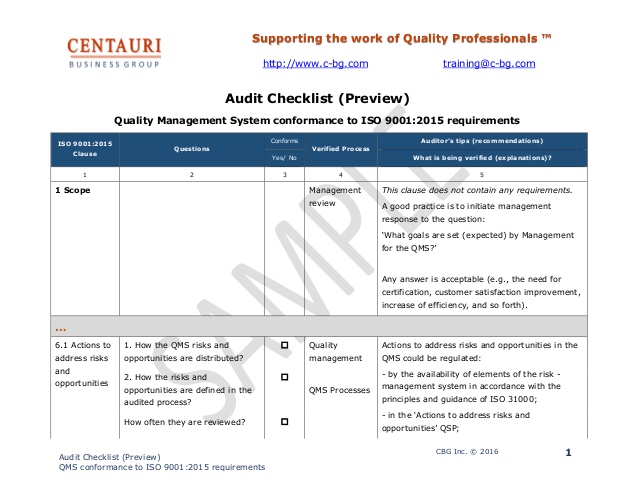 Detail Iso 9001 2015 Checklist Excel Template Nomer 9