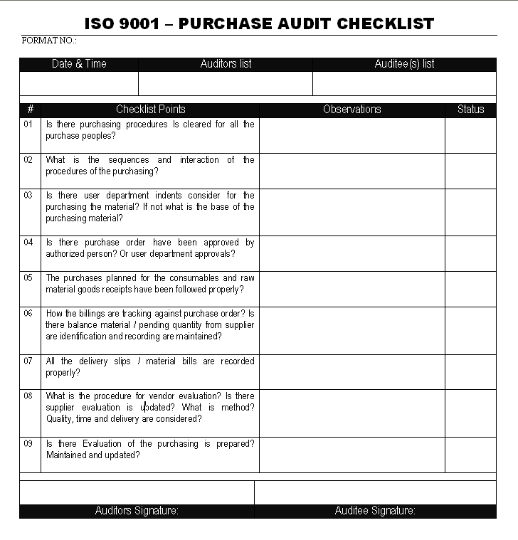 Detail Iso 9001 2015 Checklist Excel Template Nomer 12