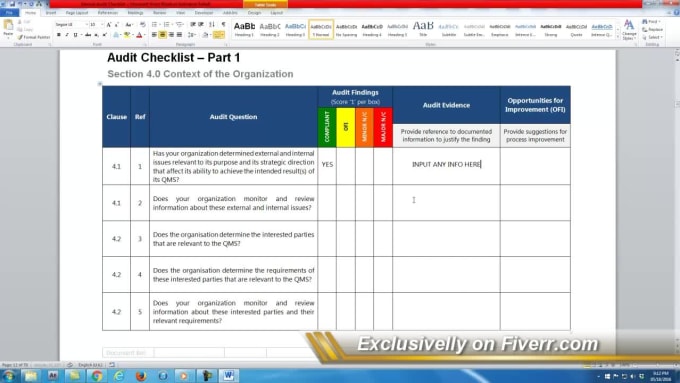 Detail Iso 9001 2015 Checklist Excel Template Nomer 25
