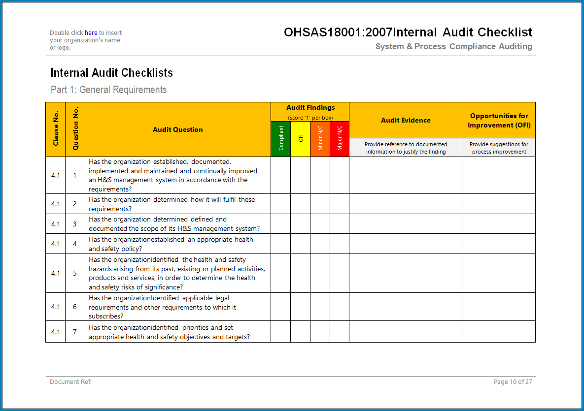 Detail Iso 9001 2015 Checklist Excel Template Nomer 41