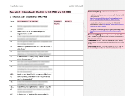 Detail Iso Internal Audit Template Nomer 10