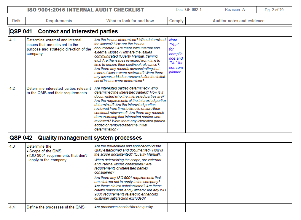 Detail Iso Internal Audit Template Nomer 3