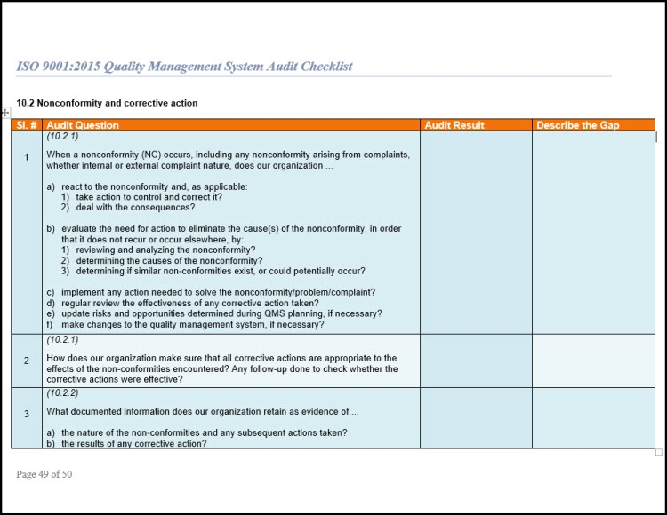 Detail Iso Internal Audit Template Nomer 26