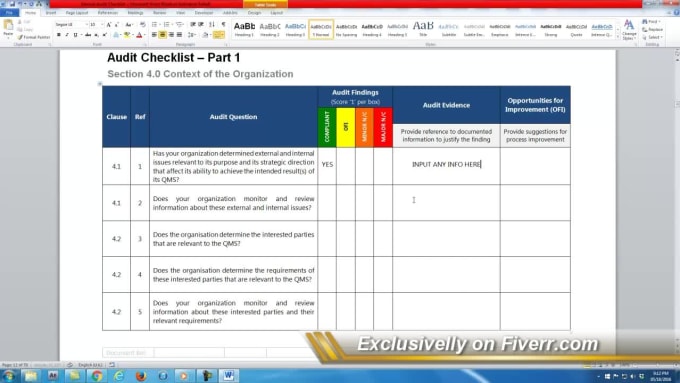 Detail Iso Internal Audit Template Nomer 34