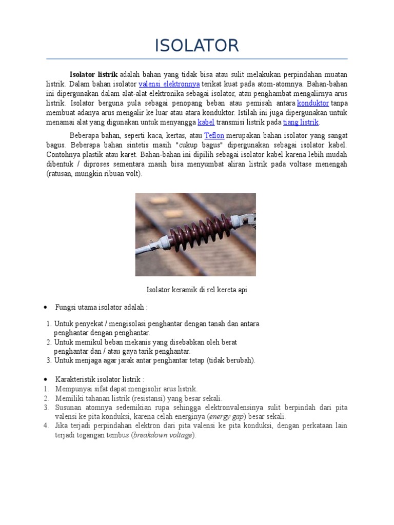 Detail Isolator Listrik Adalah Nomer 21