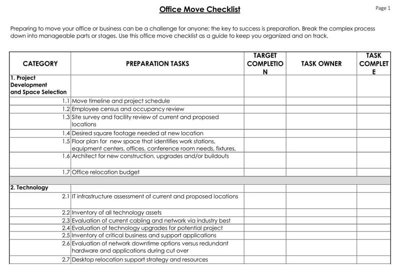 Detail It Infrastructure Checklist Template Nomer 41