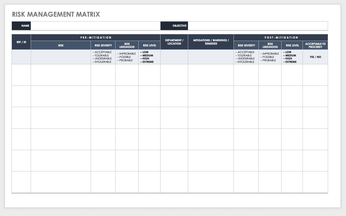 Detail It Risk Assessment Template Excel Nomer 19